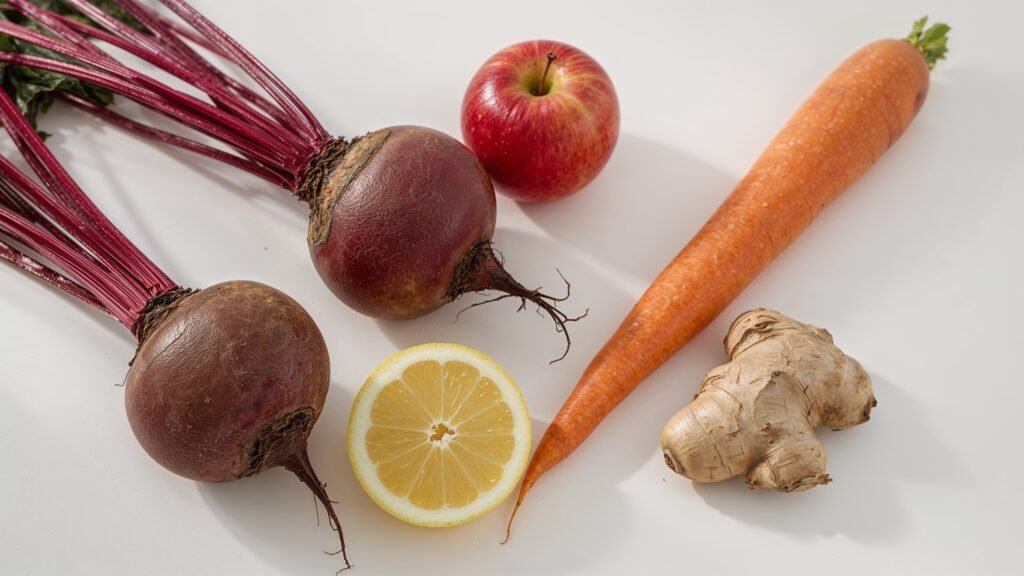ingredients for making beet juice