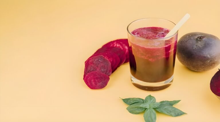a glass of beets juice