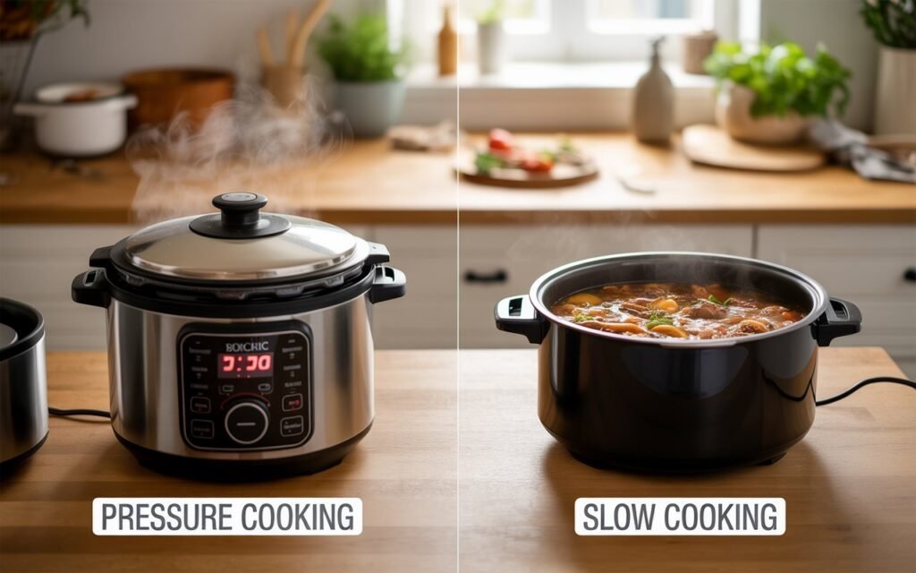 Pressure Cooking vs Slow Cooking by cookingstech.com