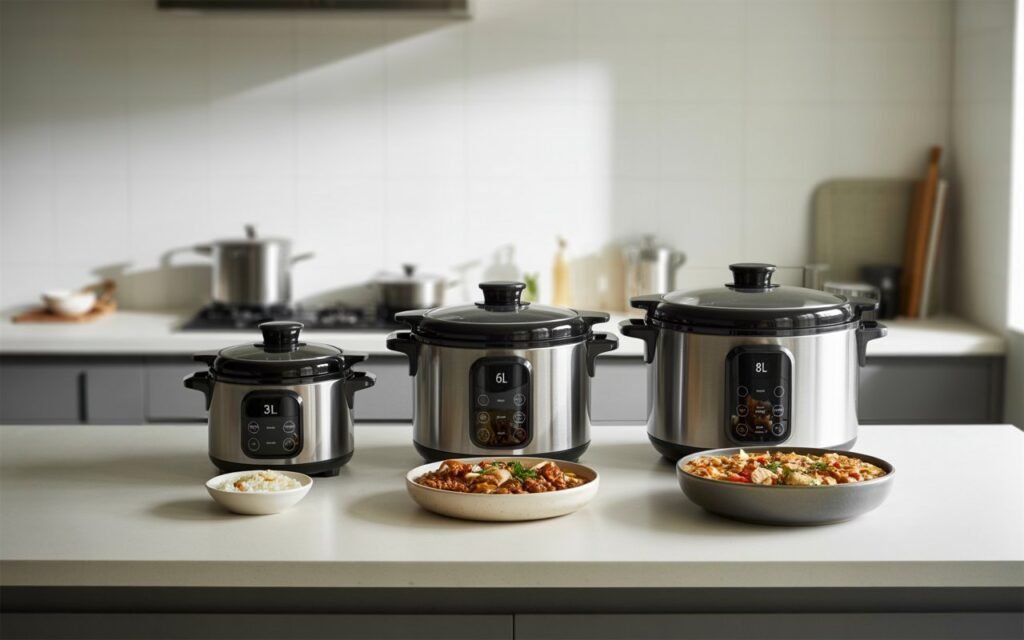 Size Comparison Small vs Large of multi cooker by cookingstech.com
